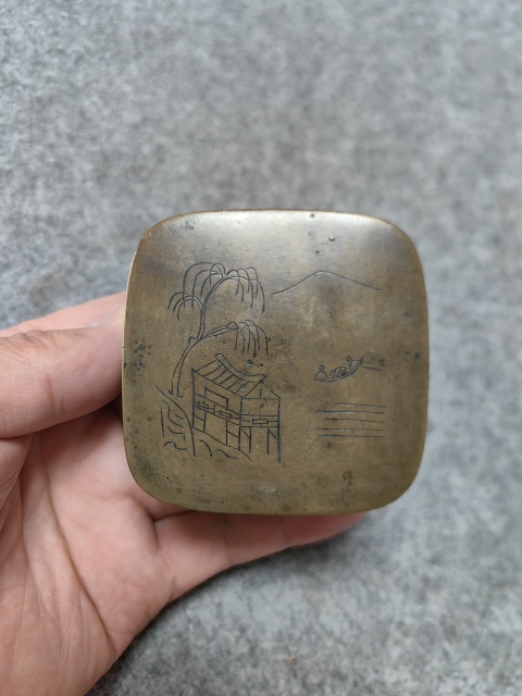 古玩銅器清代-墨盒拍賣,當前價格1800元