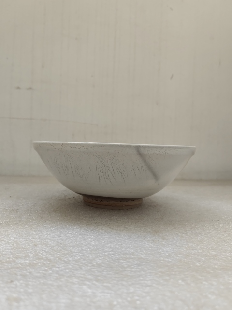 古玩陶瓷磁州窯白地黑花梅花碗拍賣,當前價格450元