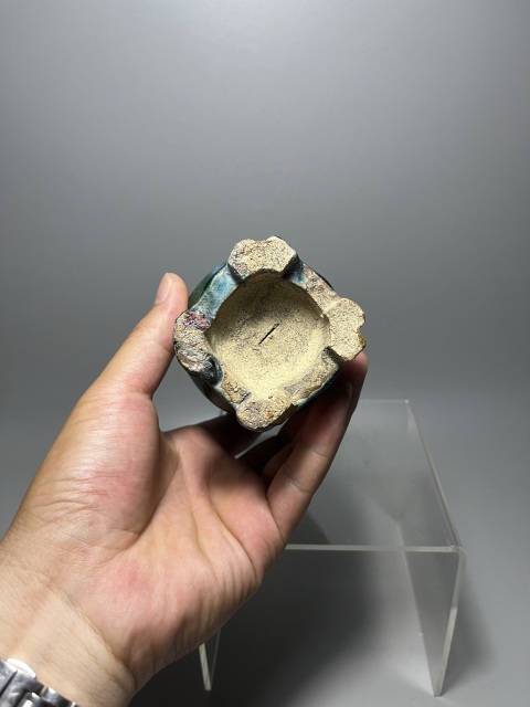 古玩陶瓷民國·窯變釉雙耳連坐瓶真品鑒賞圖