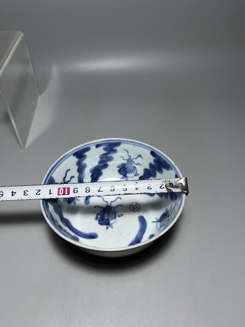 古玩陶瓷外紫金釉內青花金玉滿堂茶碗拍賣,當前價格600元