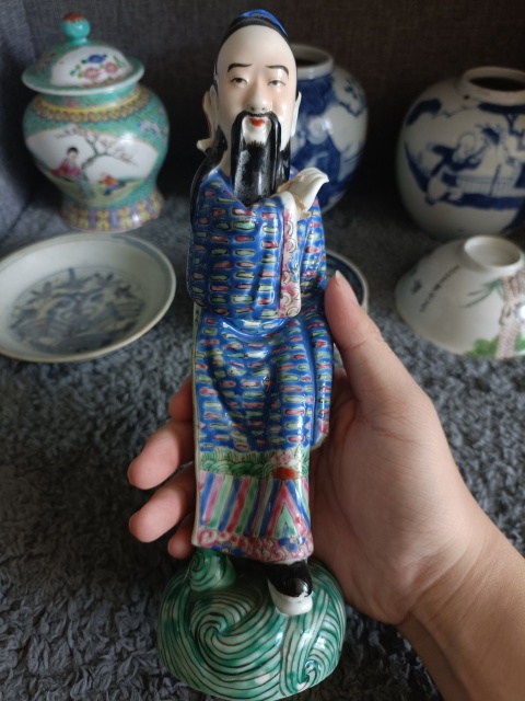 古玩陶瓷民國八仙人物紋粉彩塑像拍賣，當前價格3888元
