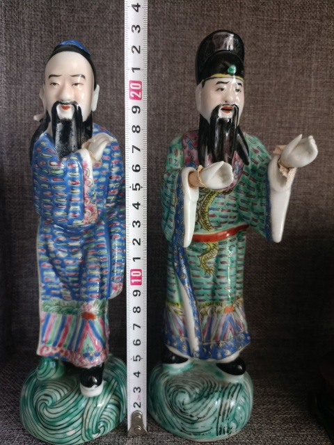 古玩陶瓷民國八仙人物紋粉彩塑像拍賣，當前價格3888元