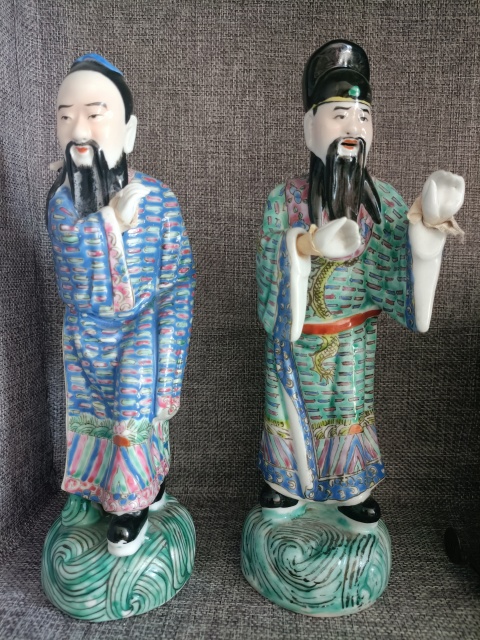 古玩陶瓷民國八仙人物紋粉彩塑像拍賣，當前價格3888元