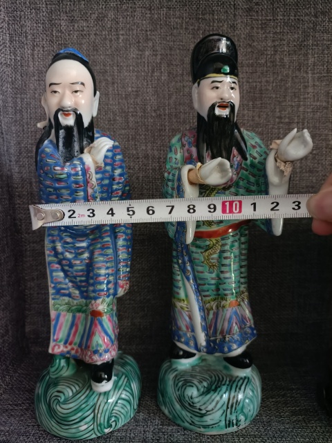 古玩陶瓷民國八仙人物紋粉彩塑像拍賣，當前價格3888元