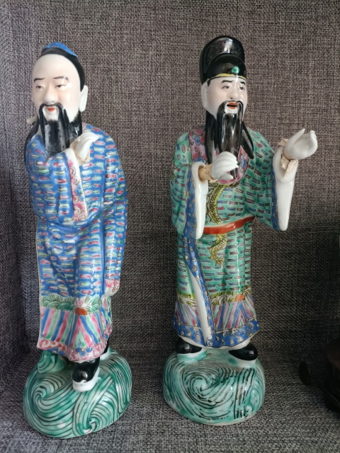 古玩陶瓷民國八仙人物紋粉彩塑像拍賣，當前價格3888元