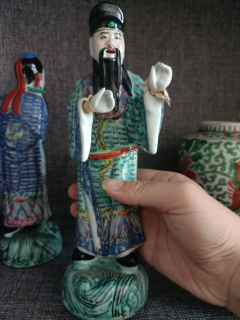 古玩陶瓷民國八仙人物紋粉彩塑像拍賣，當前價格3888元