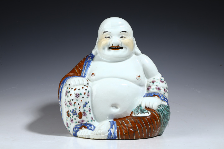 古玩陶瓷（保真卡）民國粉彩彌勒佛拍賣，當前價格7388元