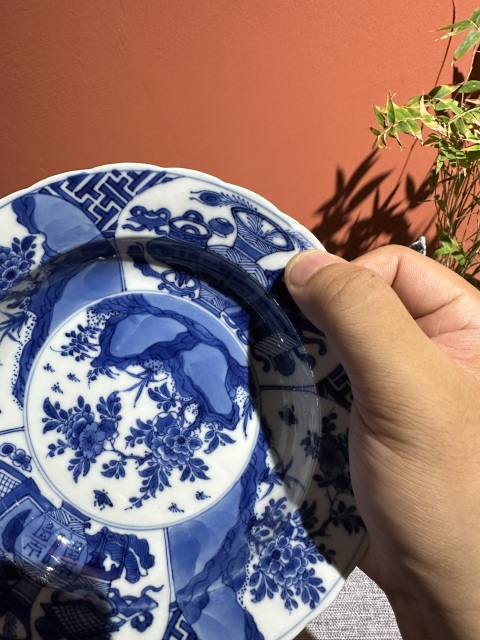 古玩陶瓷清代康熙青花花卉紋盤拍賣，當前價格4800元