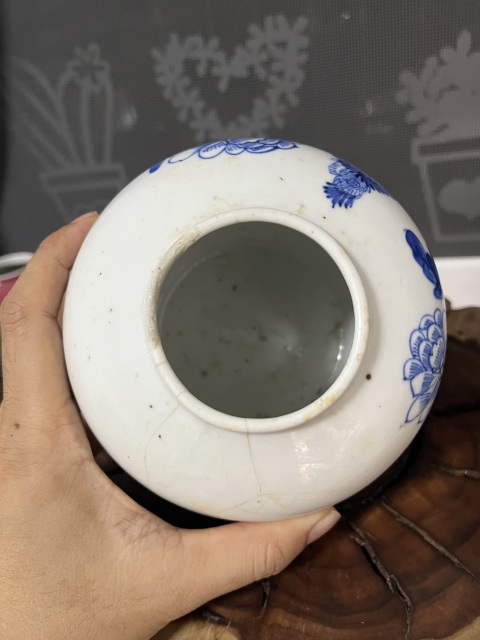古玩陶瓷光緒花鳥紋青花罐拍賣,當前價格199元