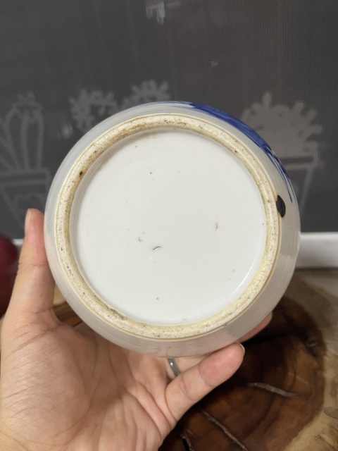 古玩陶瓷光緒花鳥紋青花罐拍賣,當前價格199元