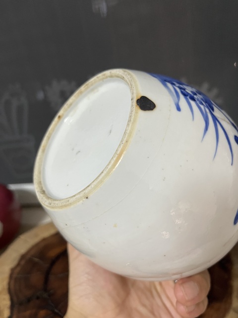 古玩陶瓷光緒花鳥紋青花罐拍賣,當前價格199元