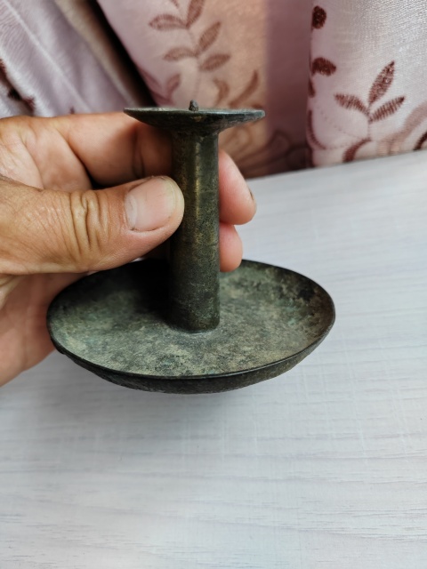 古玩雜項清代銅蠟臺拍賣,當前價格799元