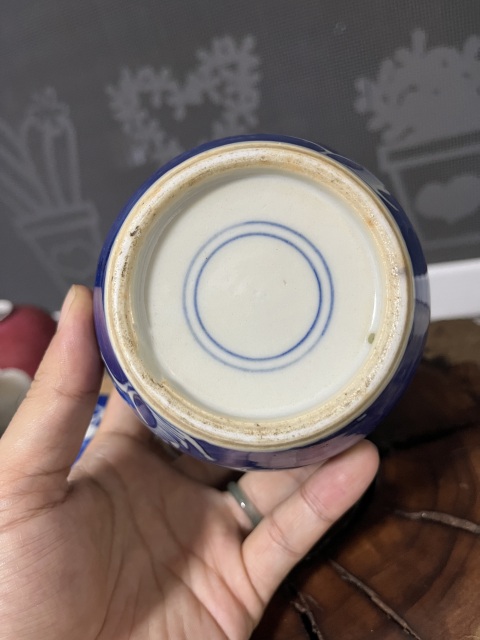 古玩陶瓷晚清光緒青花冰梅圖蓋罐拍賣,當前價格1188元
