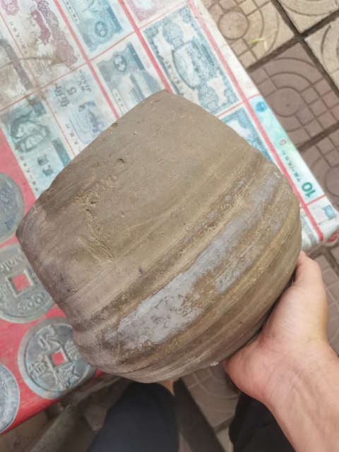 古玩陶瓷灰陶罐拍賣，當前價格666元