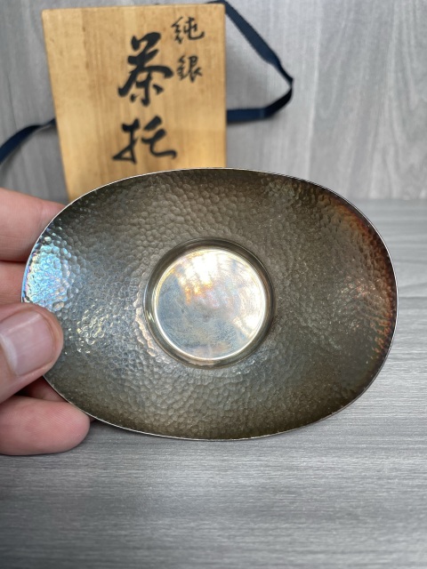 古玩雜項清末民初 純銀老茶托五套（帶原盒）拍賣，當前價格2900元