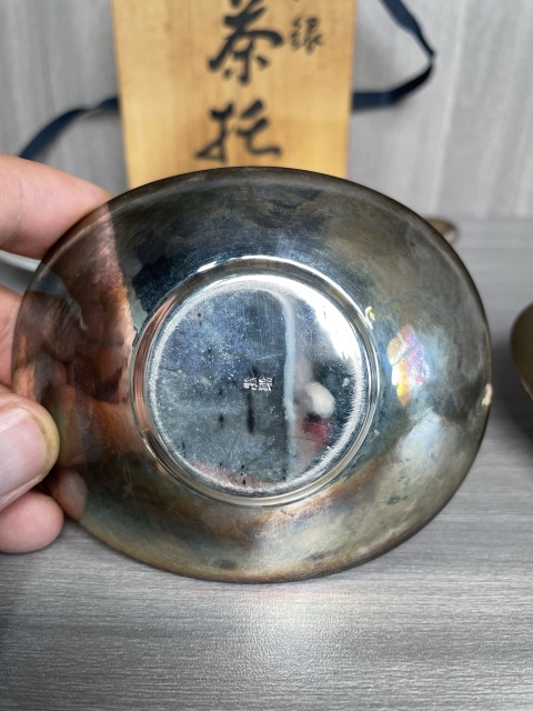 古玩雜項清末民初 純銀老茶托五套（帶原盒）拍賣，當前價格2900元