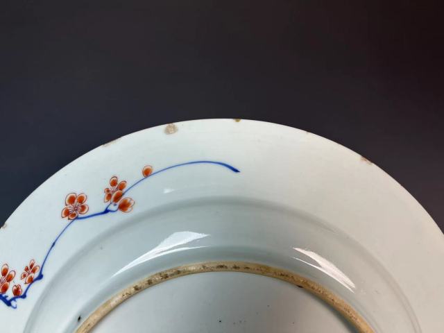 古玩陶瓷康熙青花礬紅大盤拍賣,當前價格6500元