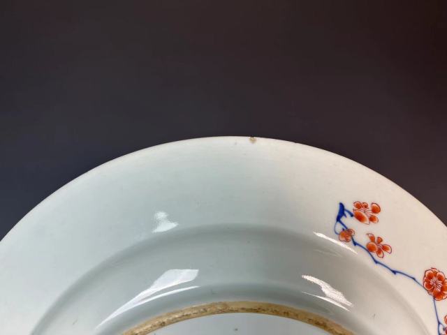 古玩陶瓷康熙青花礬紅大盤拍賣,當前價格6500元