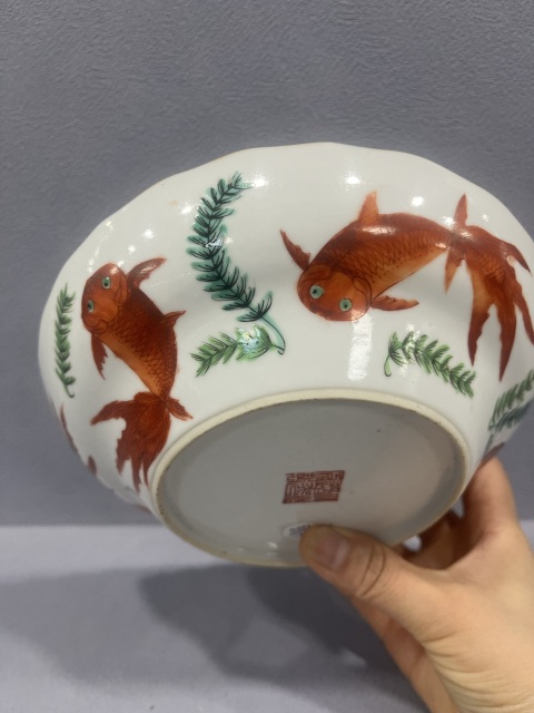古玩陶瓷粉彩金玉滿堂紋折腰花口碗拍賣,當前價格3200元