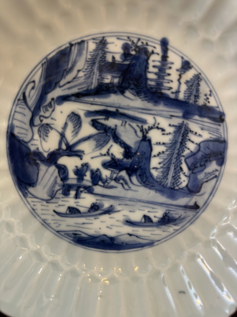 古玩陶瓷人物山水青花盤拍賣，當前價格5800元