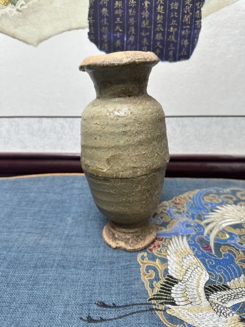 古玩陶瓷宋代精品青釉象腿瓶拍賣,當前價格269元