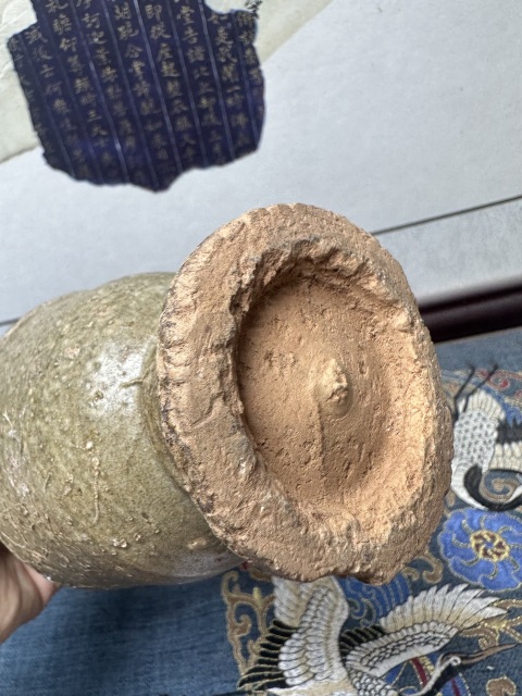 古玩陶瓷宋代精品青釉象腿瓶拍賣,當前價格269元