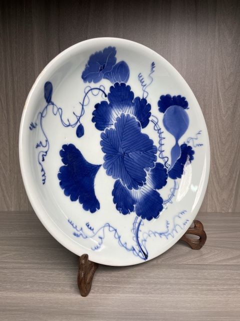 古玩陶瓷清晚期 青花葫蘆紋盤(福祿萬代)拍賣,當前價格460元