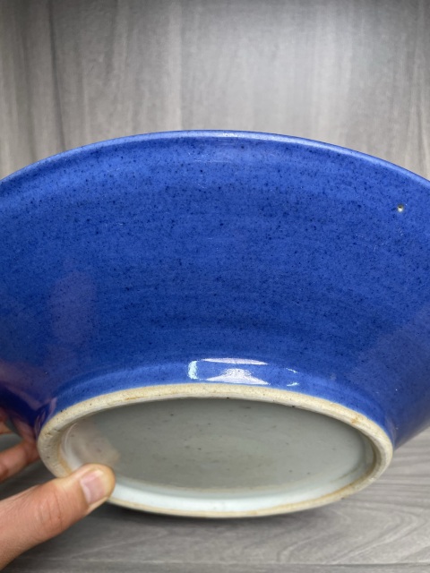 古玩陶瓷清嘉慶 霽藍(lán)釉大盤拍賣,當(dāng)前價(jià)格1550元