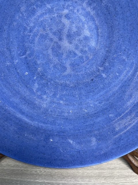 古玩陶瓷清嘉慶 霽藍(lán)釉大盤拍賣,當(dāng)前價(jià)格1550元