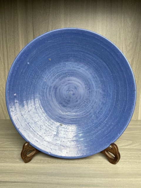 古玩陶瓷清嘉慶 霽藍釉大盤拍賣，當前價格1100元