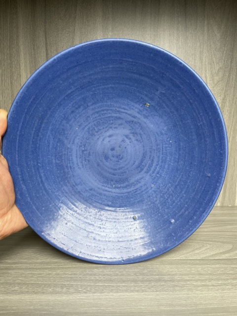 古玩陶瓷清嘉慶 霽藍釉大盤拍賣，當前價格1100元