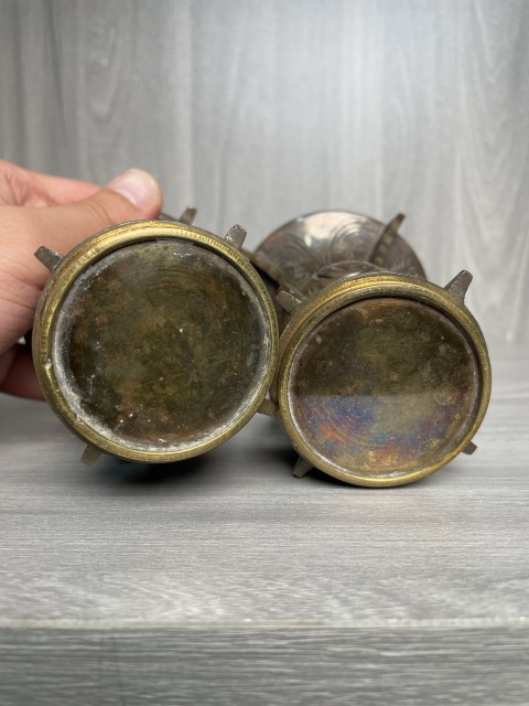 古玩銅器清晚期 銅尊一對拍賣，當前價格550元