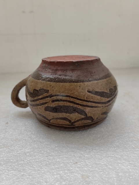 古玩陶瓷馬口窯黑花耳杯拍賣，當前價格680元