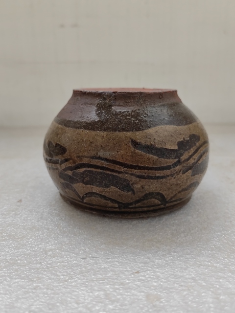 古玩陶瓷馬口窯黑花耳杯拍賣，當前價格680元