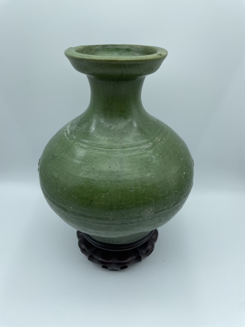古玩陶瓷【已鑒真】漢代綠釉鋪首罐拍賣，當前價格1700元