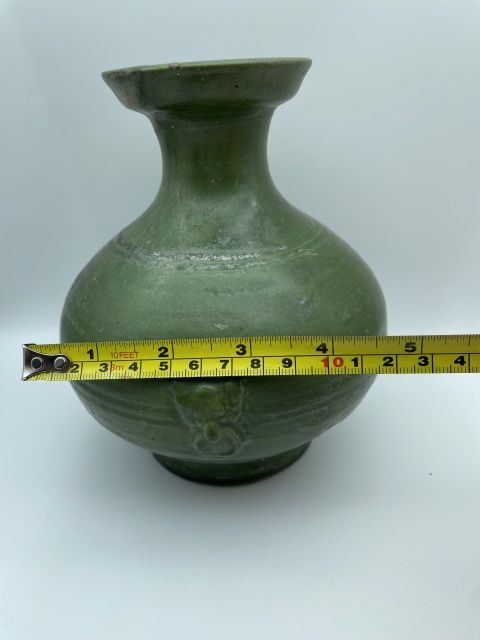 古玩陶瓷【已鑒真】漢代綠釉鋪首罐拍賣，當前價格1700元