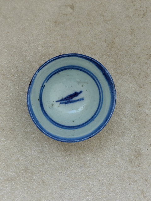 古玩陶瓷清中期青花花卉紋杯拍賣,當前價格398元