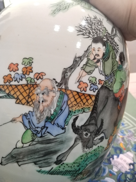 古玩陶瓷油粉彩人物故事紋冬瓜罐拍賣,當前價格1300元