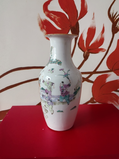 古玩陶瓷嬰戲紋粉彩瓶拍賣,當前價格4880元
