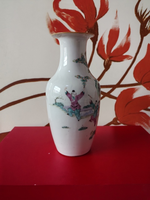古玩陶瓷嬰戲紋粉彩瓶拍賣,當前價格4880元