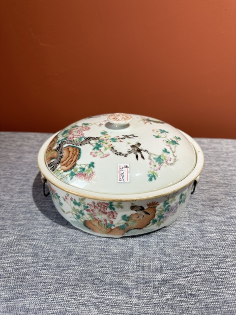 古玩陶瓷清代光緒粉彩富貴白頭一品鍋拍賣，當前價格15800元