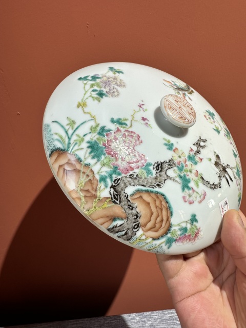 古玩陶瓷清代光緒粉彩富貴白頭一品鍋拍賣，當前價格15800元