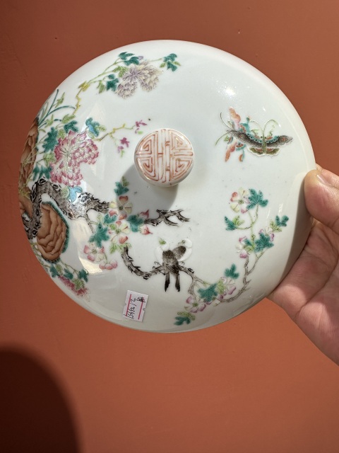 古玩陶瓷清代光緒粉彩富貴白頭一品鍋拍賣，當前價格15800元