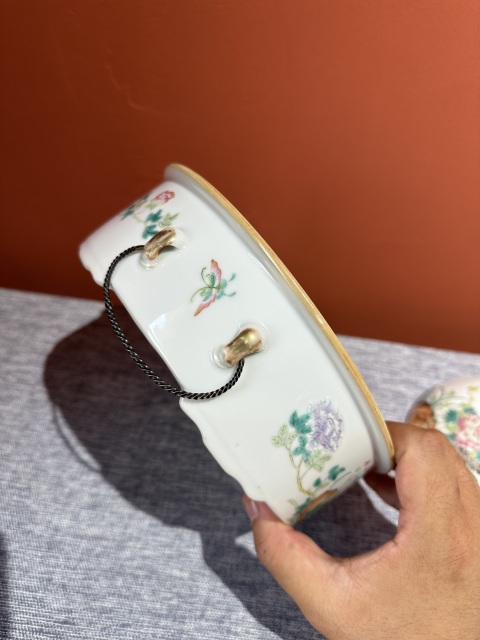 古玩陶瓷清代光緒粉彩富貴白頭一品鍋拍賣，當前價格15800元