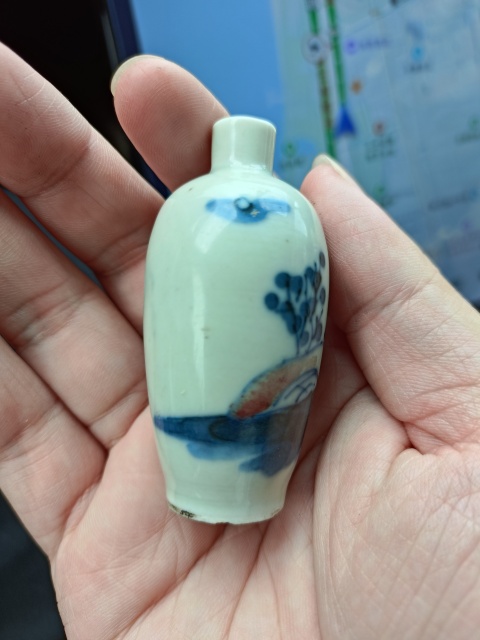 古玩陶瓷光緒青花釉里紅人物紋鼻煙壺拍賣，當前價格2580元