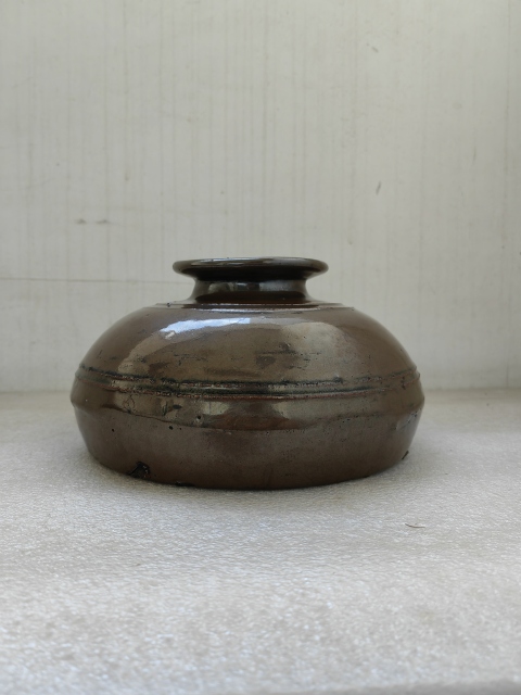 古玩陶瓷磁州窯紫金釉扁壺拍賣，當前價格850元