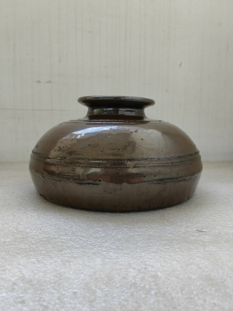 古玩陶瓷磁州窯紫金釉扁壺拍賣，當前價格850元