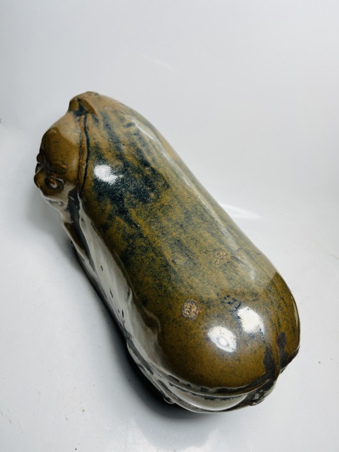 古玩陶瓷醬褐釉貓枕拍賣,當前價格0元