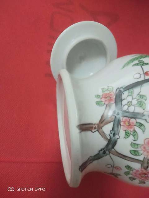 古玩陶瓷粉彩花鳥紋蓋罐拍賣,當前價格856元