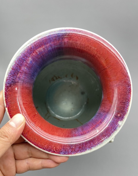 古玩陶瓷乾嘉鈞紅窯變鋪首銜環尊拍賣，當前價格15000元
